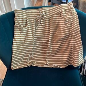 Toad&Co Tan and White Striped Skirt